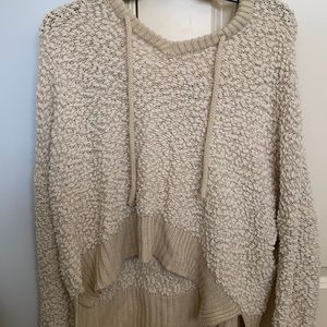 cropped boutique sweater with hood